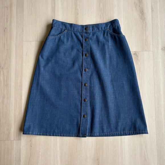 Levis Orange Tab Vintage 60s 70s Denim Snap Front Skirt